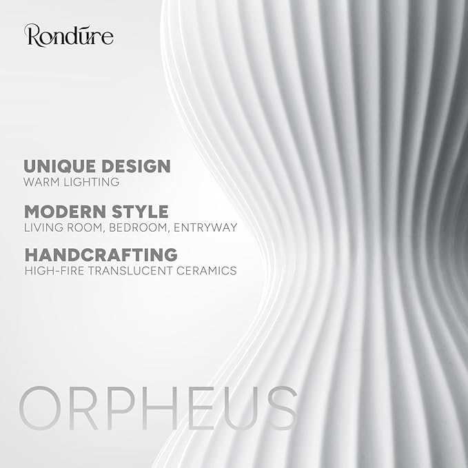 RONDURE 15.8" Modern Ceramic Table Lamp, Modern Bedside Lamps - Image 6