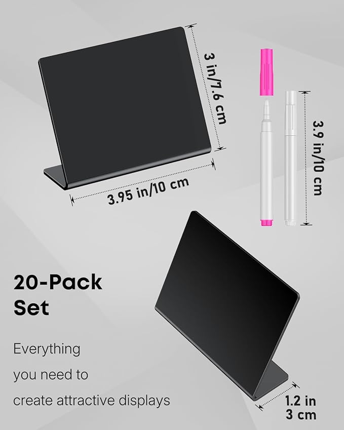 Uniclife 20 Pack Mini Chalkboard Signs - Image 2
