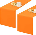 2 Pack Orange Small Short Table Runner 12 x 48 Inch Solid Color Runners Coffee by mylacerhome