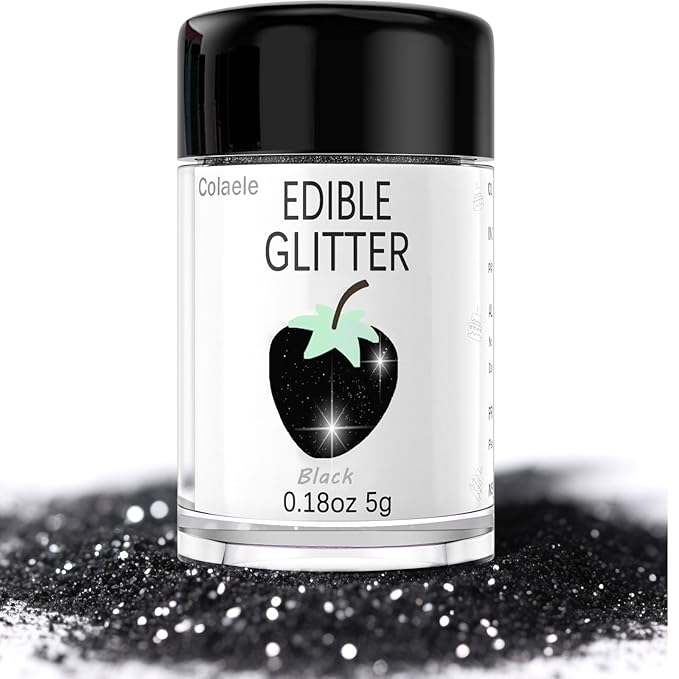 Black Edible Glimmer Powder Glitter by Enjoyyourcolorfullife