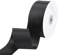 Black Satin Ribbon 1-1/2 inch X Continuous 50 Yards, Single Face Polyester by Kryvusribbon
