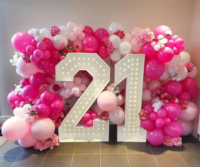 Bezente Hot Pink Latex Party Balloons - Image 9