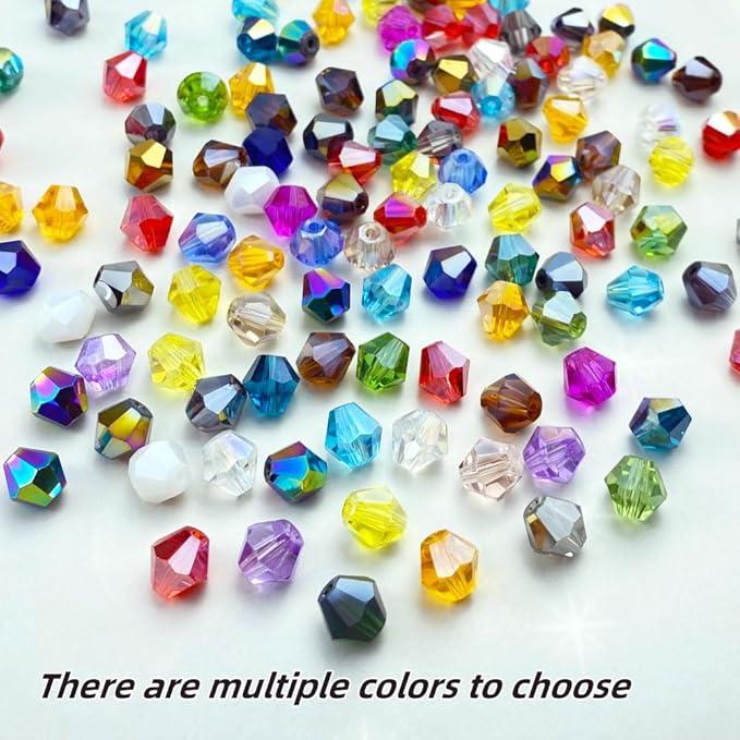 250pcs 6mm Bicone Crystal Glass Beads Loose Spacer Beads Faceted Craft Beads - Image 5