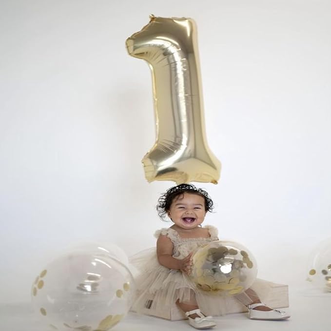 40 Inch Numbers 1 Light Gold Large Balloon Digital 1 - Image 4