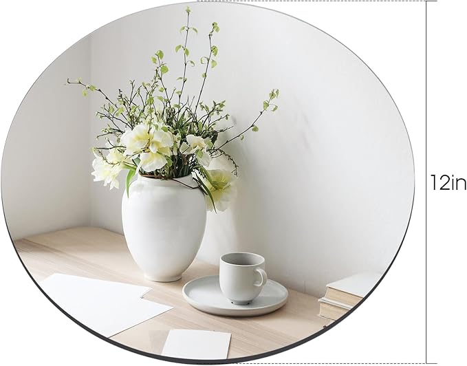 12" Mirror Centerpieces, 2mm Glass Mirror Plates, Mirror Tray, - Image 2