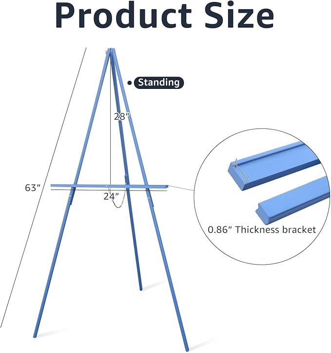 NianFeng Wooden Easel Stand for Sign, Easel Display Stand Floor for Wedding Sign - Image 3