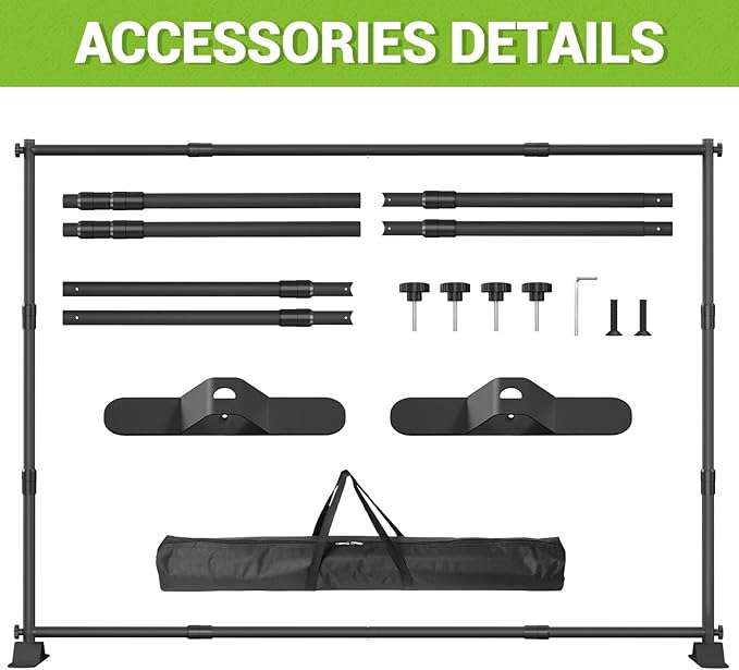 10 x 8 Ft Heavy Duty Backdrop Banner Stand, Adjustable Photo Background Support - Image 3