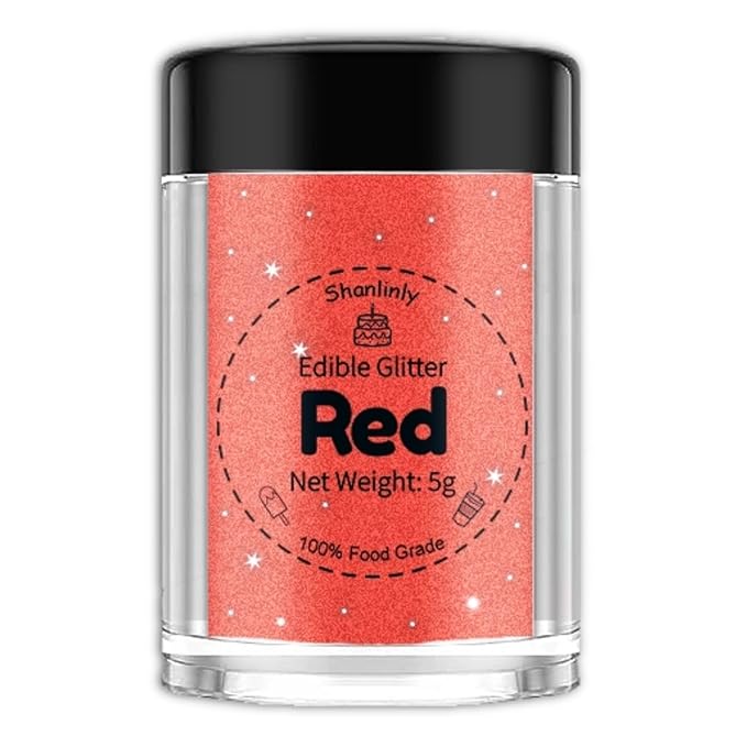 Shanlinly Red Edible Glitter for Cakes Drinks by Unknown