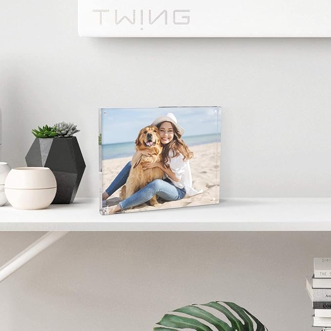 TWING Acrylic Frame, 3 Pack 8x10 Acrylic Picture Frame Magnetic Frame Thickness - Image 5