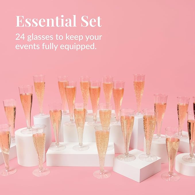 Prestee 24 Champagne Flutes Plastic - Image 4