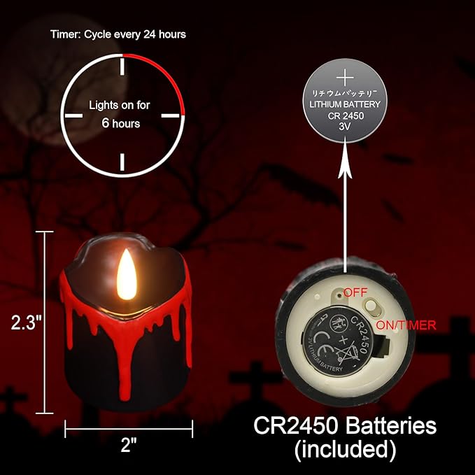 Halloween Black Votive Candles Battery Operated - Image 6