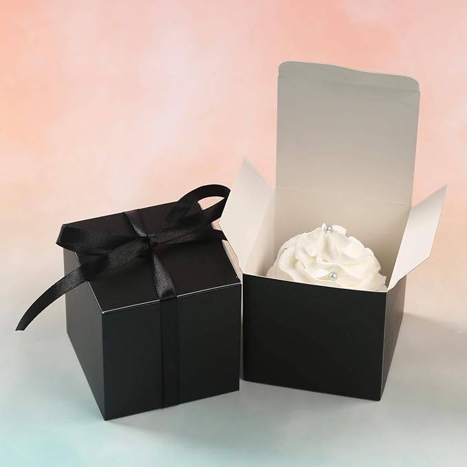 COTOPHER 100pcs Wedding Favor Boxes, Paper Gift Boxes 3x3x3 Inches Small Gift - Image 2
