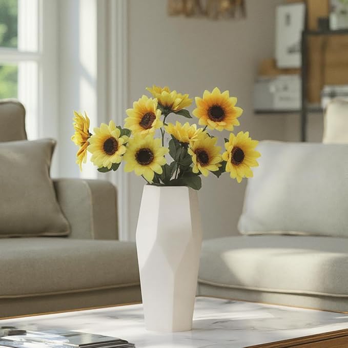 White Ceramic Vase – Modern Minimalist Flower Vase - Image 4