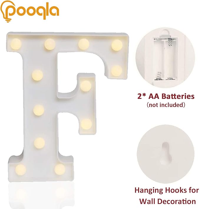 Pooqla LED Marquee Letter Lights Sign, Light Up Alphabet Letter - Image 2