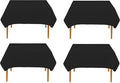 Pomp Black 70" x 70" Poplin Polyester Tablecloth | Wrinkle + Stain Resistant by POMP
