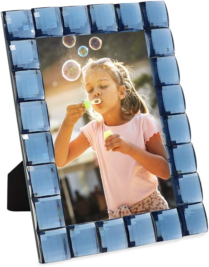 Isaac Jacobs Decorative Sparkling Navy Jewel Picture Frame, Photo Display & - Image 5