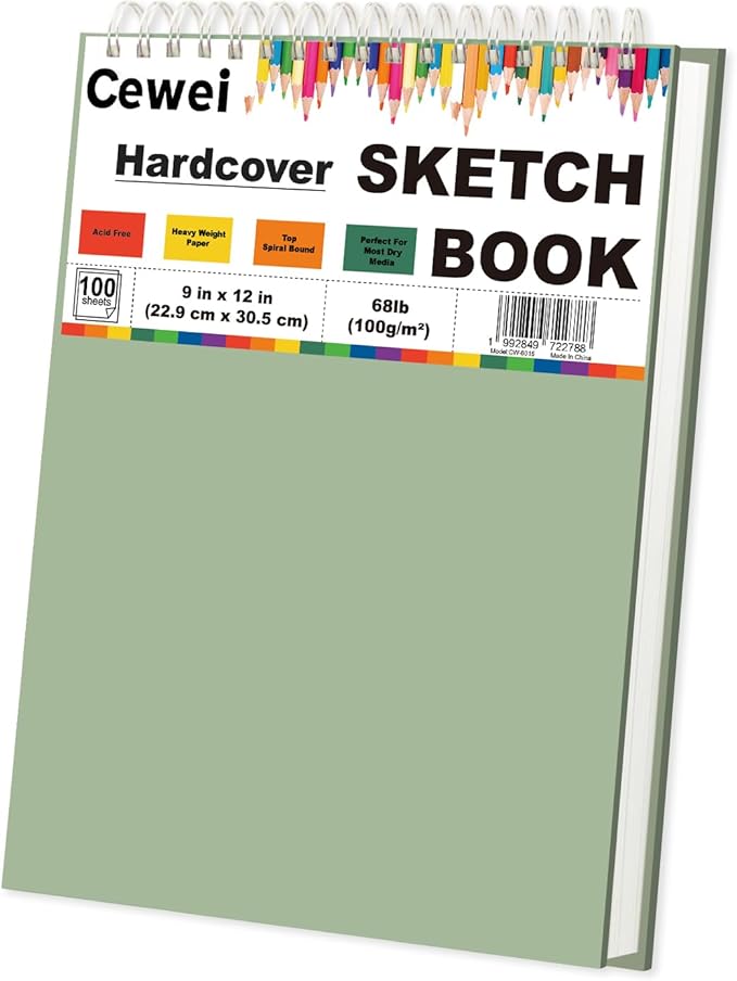 Sketch Pad 9x12 Inch, 1 Pack-100 Sheets Spiral Drawing Paper by Unknown