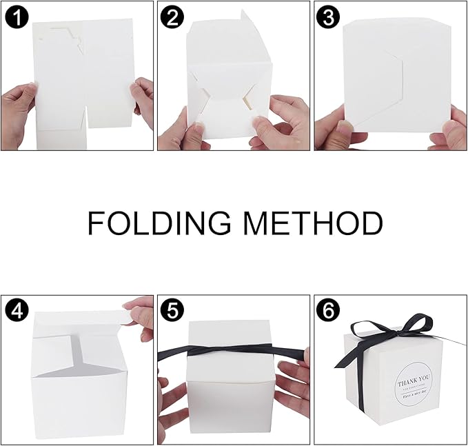 COTOPHER Small Gift Boxes 60 Pack 4x4x4 inches White Gift Boxes - Image 6