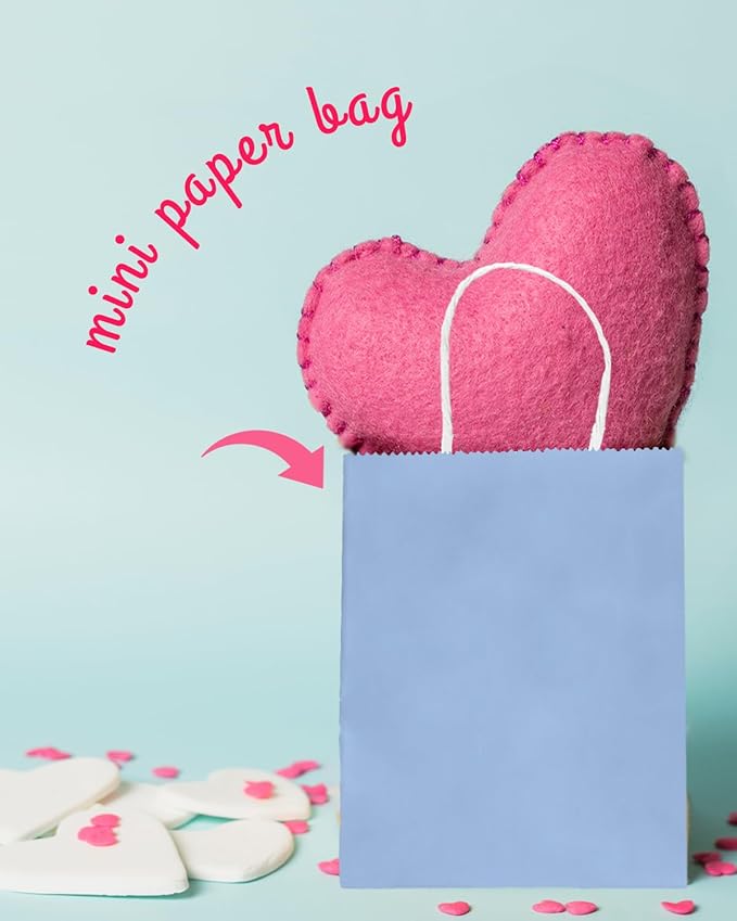 Bakepacker 100 Pcs Light Blue Mini Paper Gift Bags - Image 6