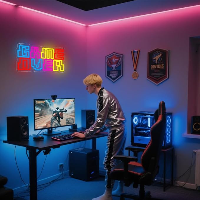 Game Room Neon Sign, Game Over Dimmable LED Light Signs - Image 8
