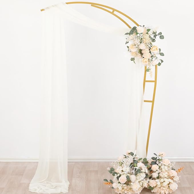 Socomi Ivory White Wedding Arch Draping Fabric 29" x 20Ft 1 Panel Sheer Outdoor - Image 5
