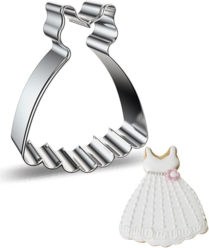 Large Size Dress Shaped Cookie Cutter, Stainless Steel Suspenders Princess - Image 6