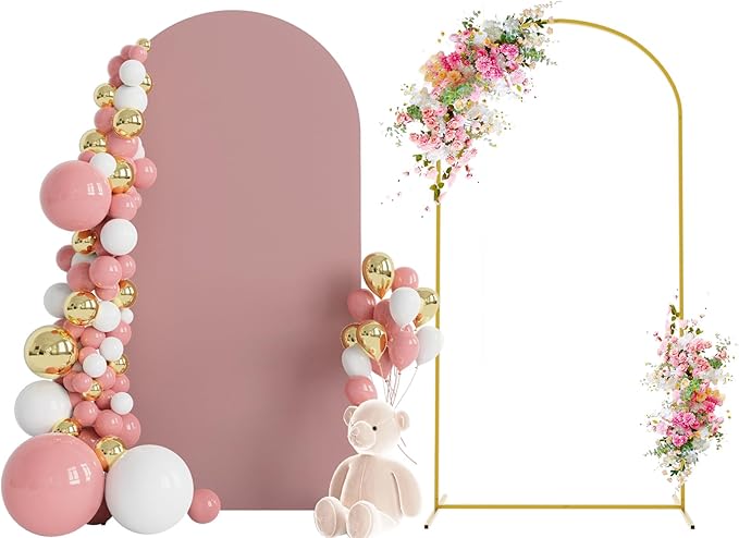 Wokceer 6.6 FT Wedding Arch Stand and Arch Cover, Metal Arch Stand by Wokceer