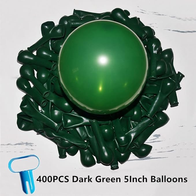 400 Pack Green Balloons 5 Inch Dark Green Latex Mini Small Balloon - Image 2