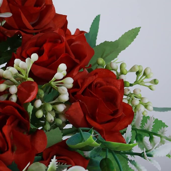LESING Artificial Rose Silk Hydrangea Flowers Bouquets - Image 3
