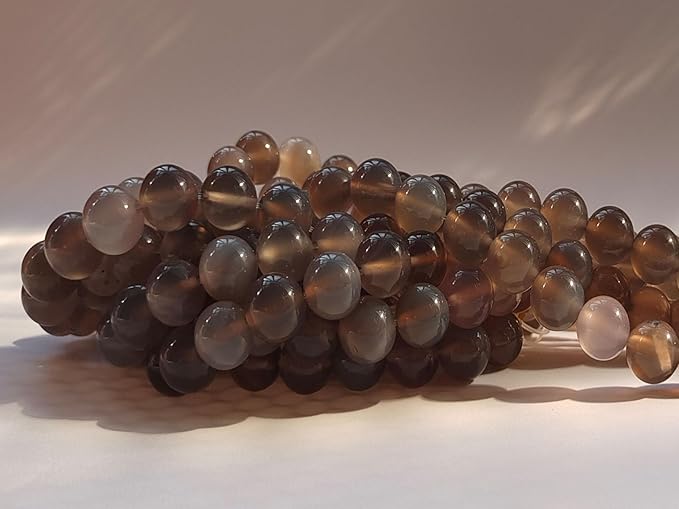 Stone Beads 10mm 60pcs Grey Agate Beads Round Loose Gemstones Beads - Image 4