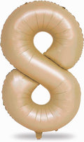 40 Inch Balloon Number 8 Nude, Large Apricot Foil Number Balloons Set 0-9 by Lingqiang