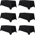 sancua 6 Pack Black Tablecloth 90 x 132 Inch by sancua