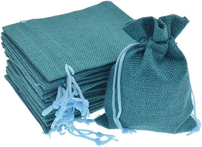 Burlap Bags with Drawstring, 2.7x3.5 Inch Jute Sacks Jewelry Candy Pouch by Bezall
