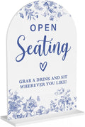 Acrylic Wedding Signs, Dusty Blue Wedding Decor, Open Seating Signs by KongMoTree