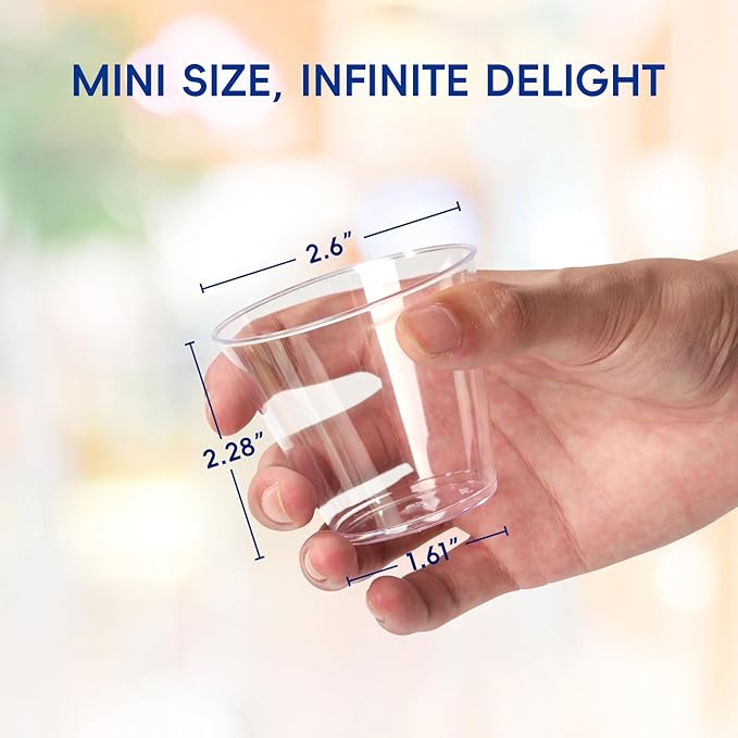 JOLLY CHEF 5 oz 100 Pack Small Clear Disposable Cups, Disposable Plastic Shot - Image 5