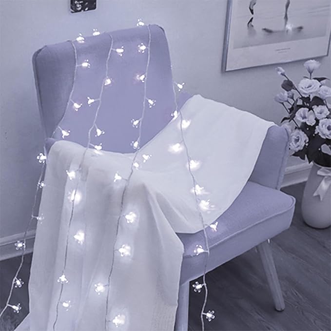 Fairy Cool White Flower String Lights, 33ft 100 LED Plug in 8 Lighting Mode - Image 4