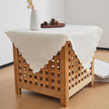 Small Square Beige Tablecloth 24 x 24 Inch Polyester Fabric Washable Table by YZKITM