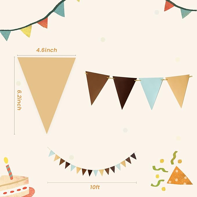 Fonder Mols Paper Pennant Banner Triangle Flags Bunting Garland - Image 7