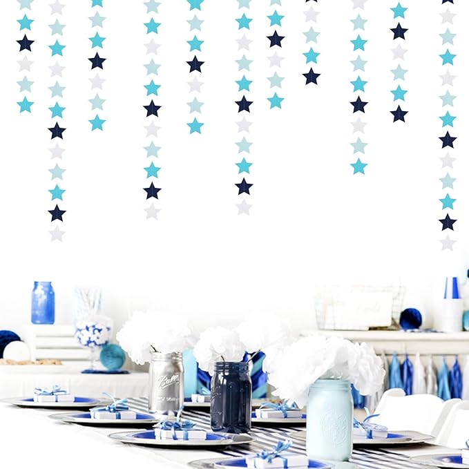 Light-Royal Navy-Blue White Party-Decorations Garland - 62ft Twinkle Little - Image 6