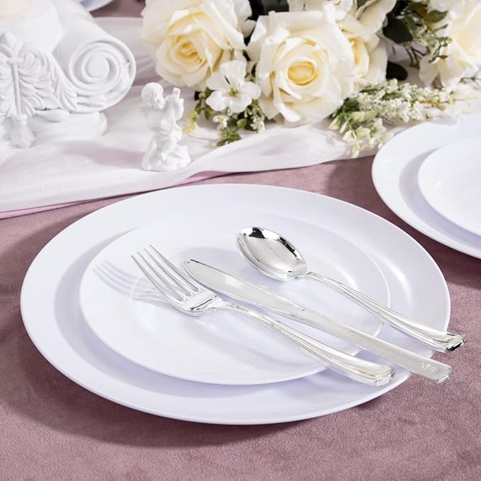 KIRE 60PCS White Disposable Plates - Image 4