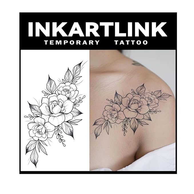 INKARTLINK Tattoo Tech, 2 Sheets Extra Large Semi Permanent Tattoo, Adult Art by INKARTLINK