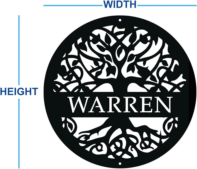 Personalized Tree of Life Metal Sign, Custom Last Name Signs Family Monogram - Image 8