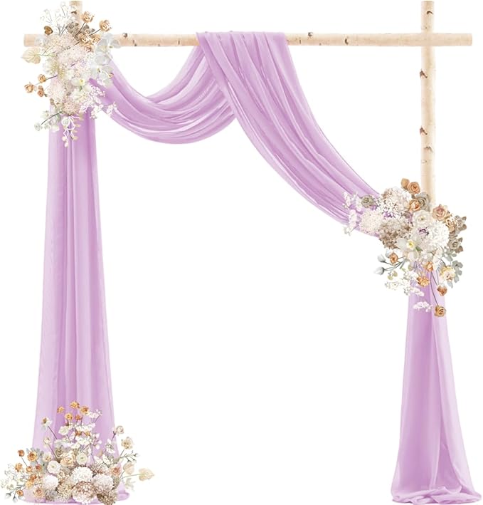Lilac Purple Wedding Arch Draping Fabric 29" x 20 FT Wedding Drapes - Image 2