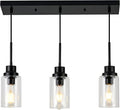 3-Lights Pendant Light Fixtures, Modern Black Kitchen Island Lighting by LIGOTFIRE