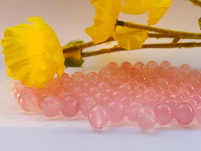 Stone Beads 8mm 100pcs Pink Chalcedony Beads Round Loose Gemstones Beads - Image 5
