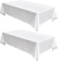 Fitable Faux Linen Tablecloths 2 Pack, Faux Burlap Fabric Table Clothes by Fitable