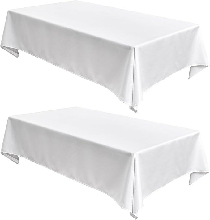 Fitable Faux Linen Tablecloths 2 Pack, Faux Burlap Fabric Table Clothes by Fitable