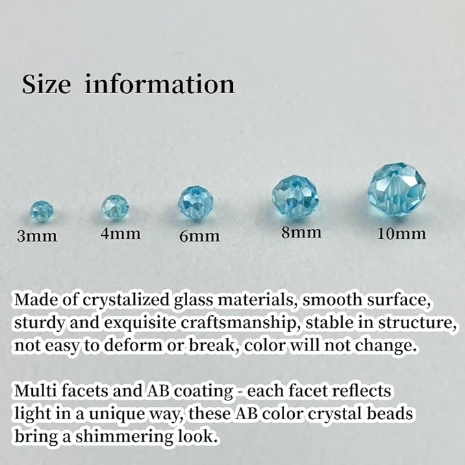 500pcs 3mm Crystal Glass Beads for Crafts Faceted Rondelle Glass Beads for - Image 2