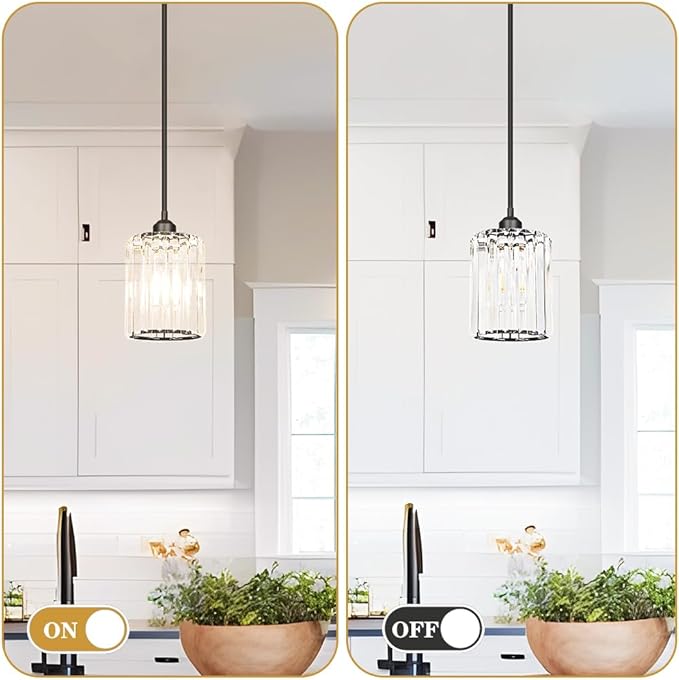 Black Kitchen Pendant Lights Over Island - Image 5