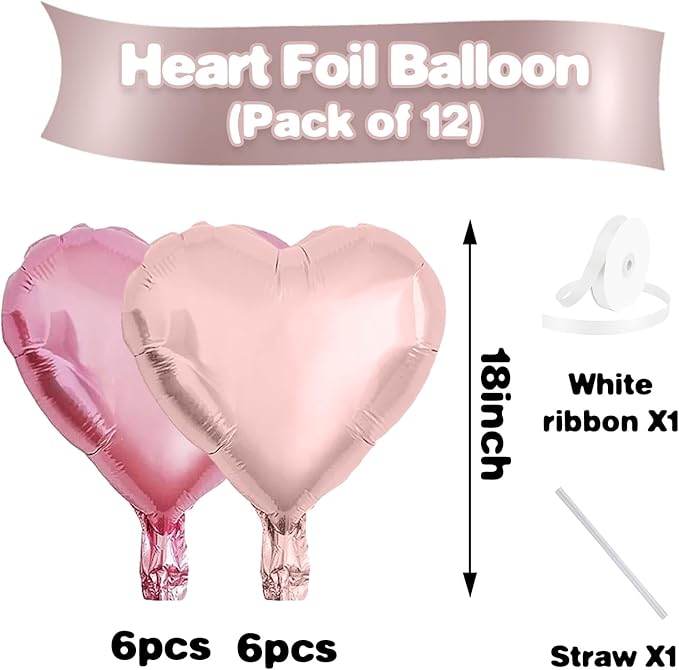 Light Pink Heart Balloons - Image 2